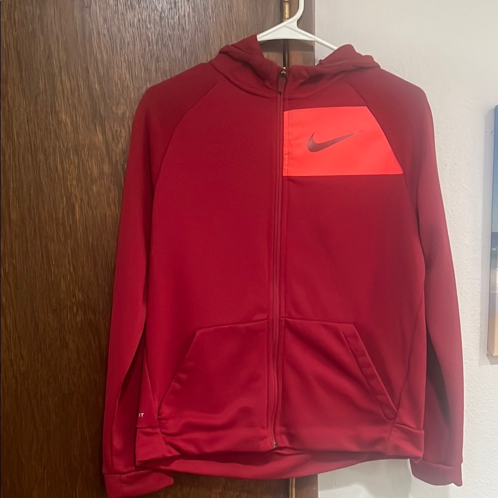 Nike Red Zip-Up Hoodie Jacket